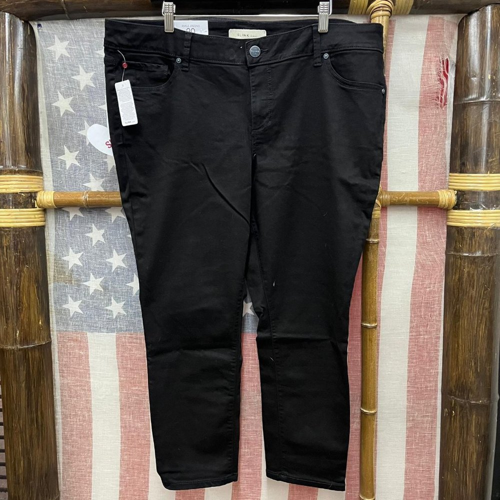 NWT Slink Jeans denim ankle jegging black stretch pants plus size
